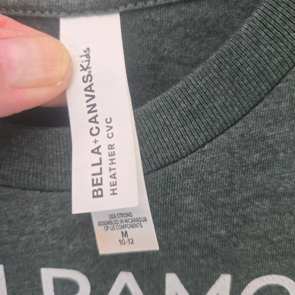 Bella+Canvas Kids T-Shirt San Ramon Academy of Music M 10-12 Green Graphic Tee